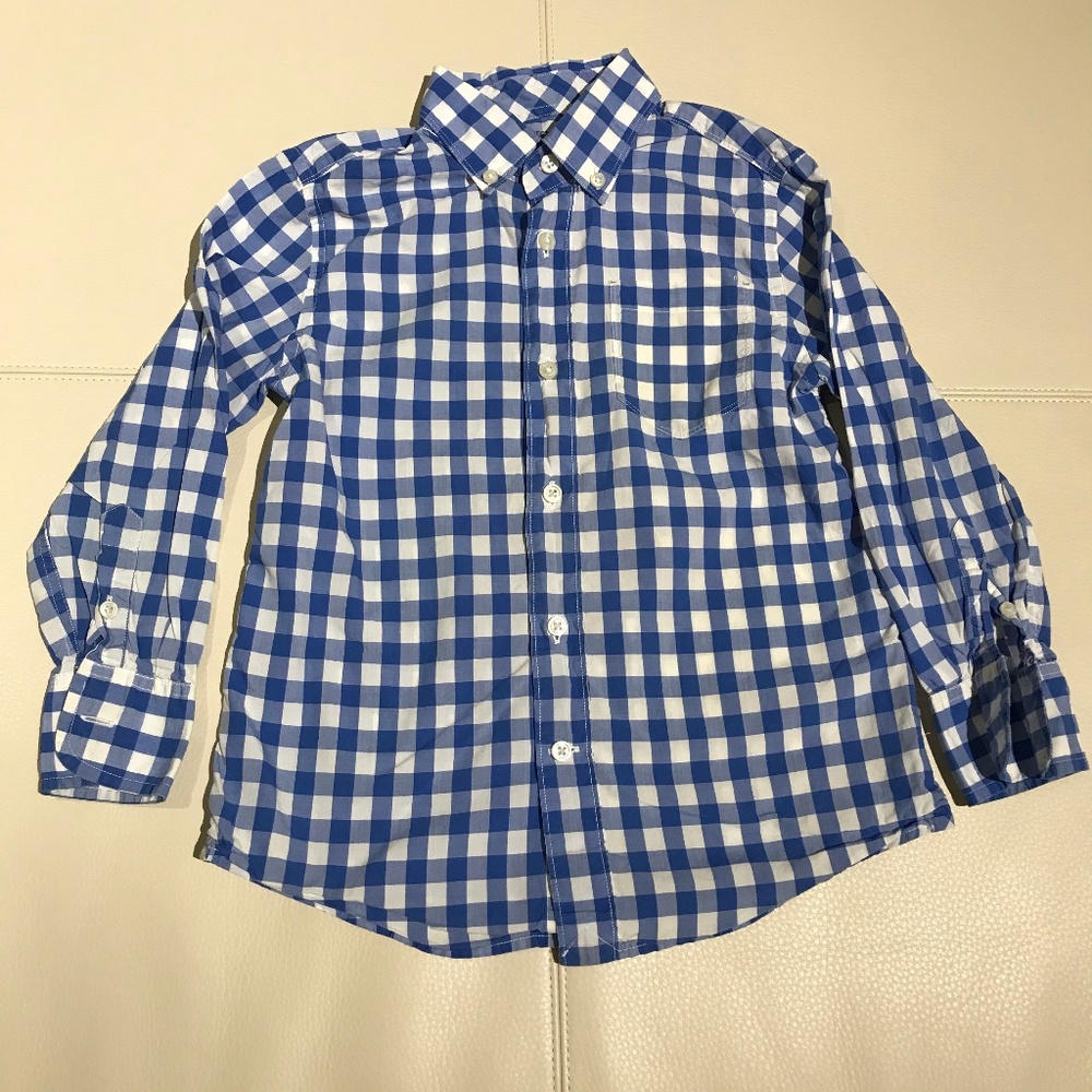 J.Crew Crew Cuts Boys Blue & White Gingham Shirt